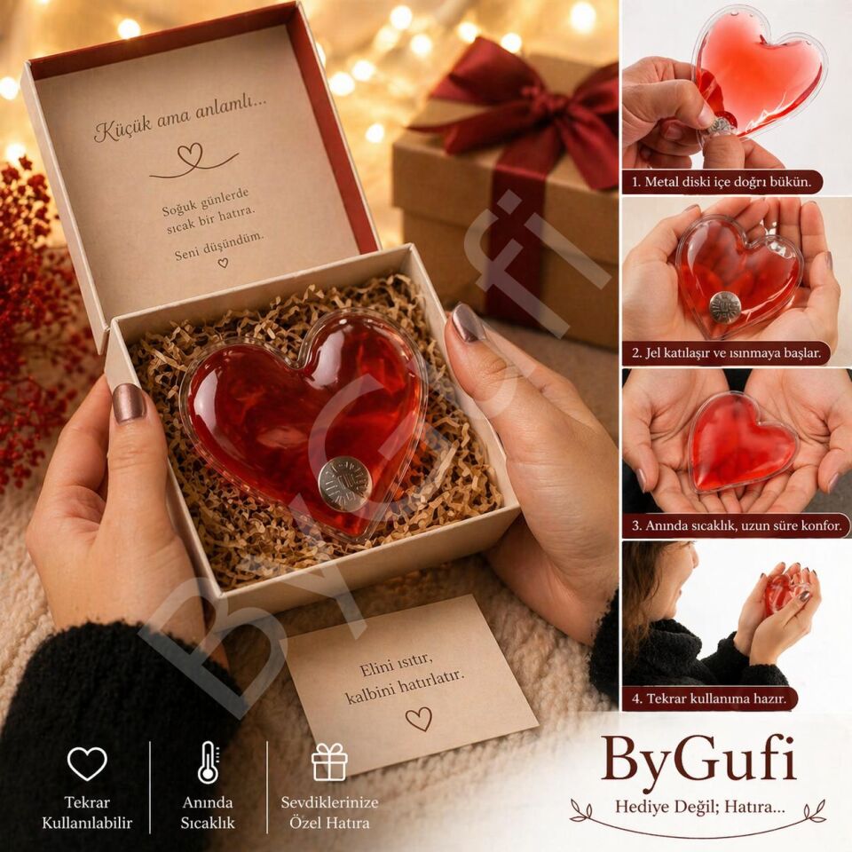 ByGufi Hediyelik Sihirli Kalp El Isıtıcı