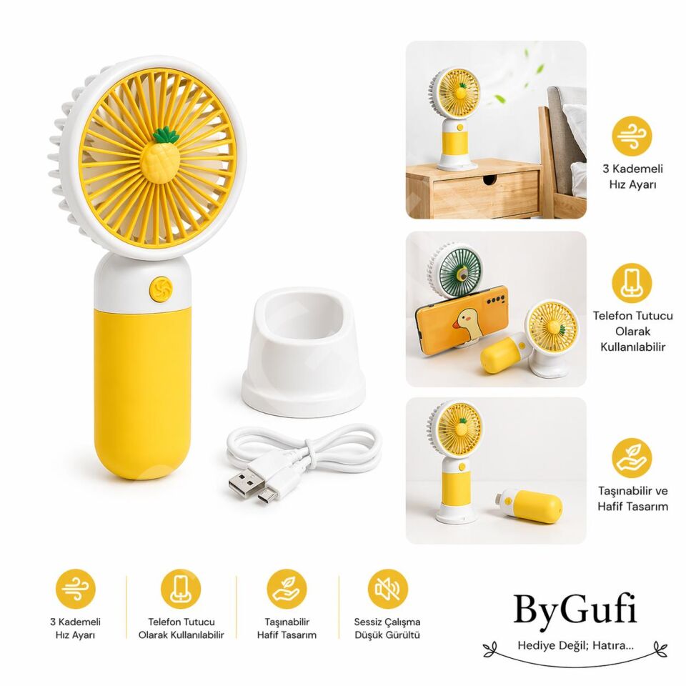 ByGufi Hediyelik Ananas Figürlü Fan