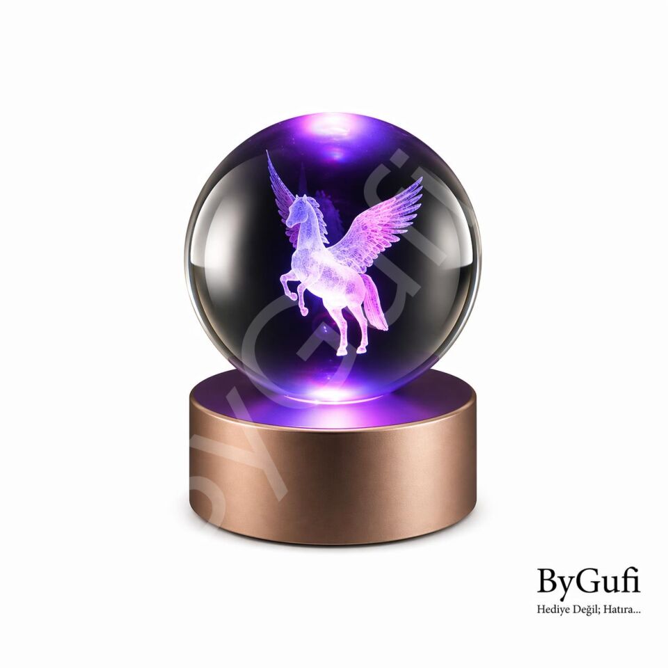 ByGufi Kişiye Özel Hediyelik Cam Küre Pegasus
