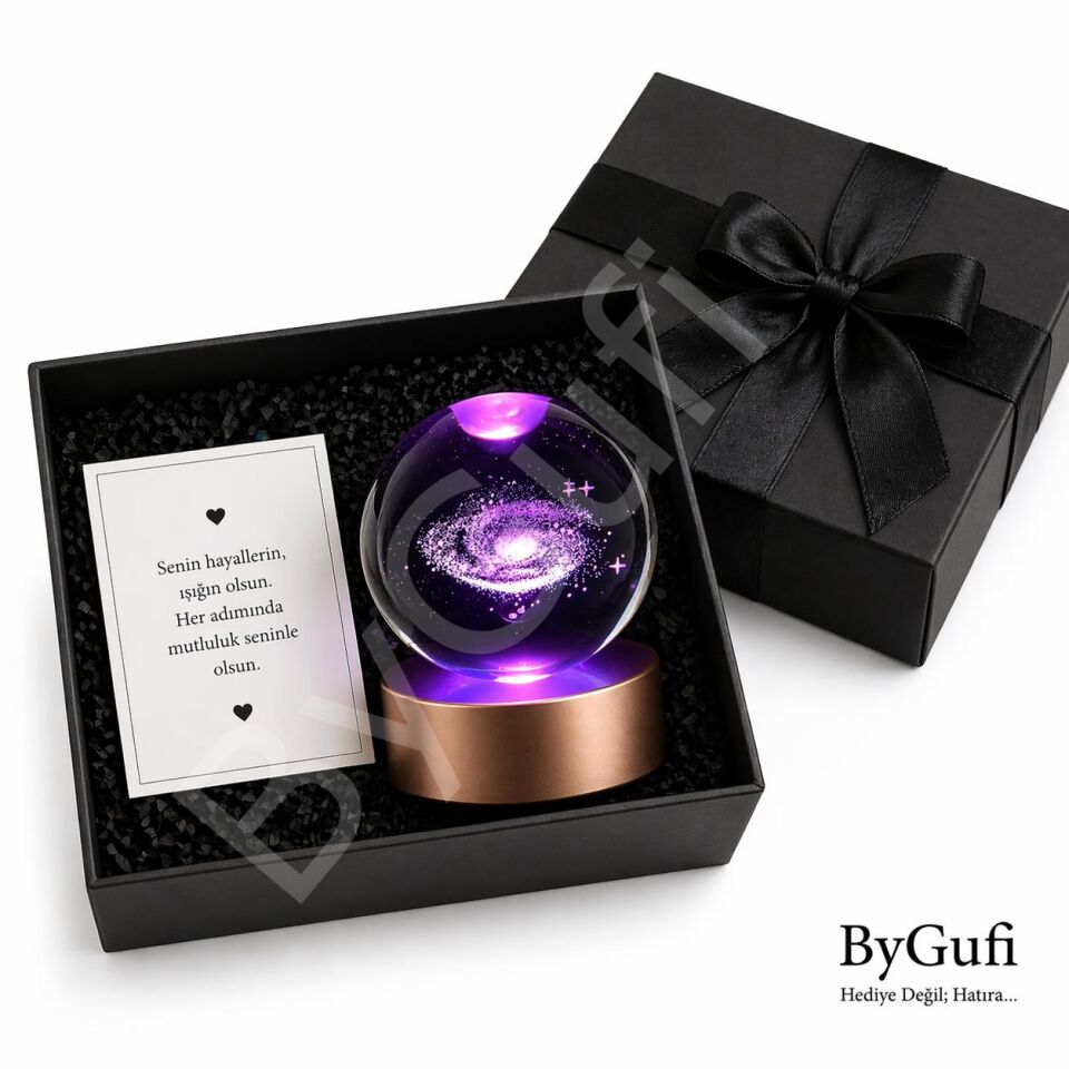 ByGufi Kişiye Özel Hediyelik Cam Küre Samanyolu