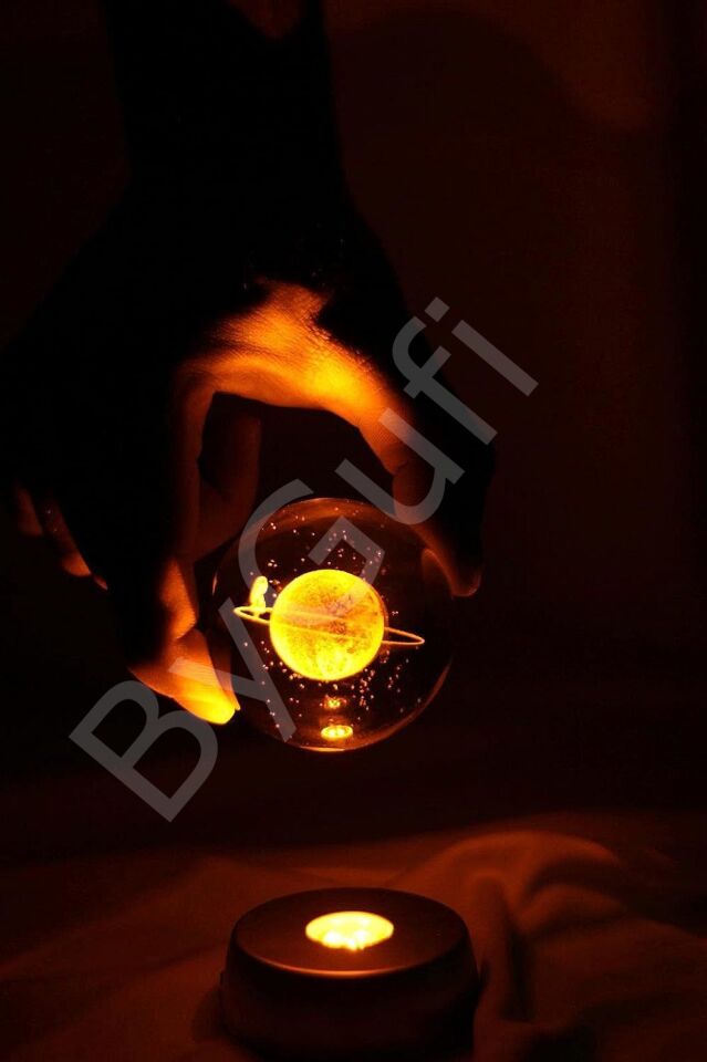 ByGufi Kişiye Özel Hediyelik Cam Küre Satürn Kız