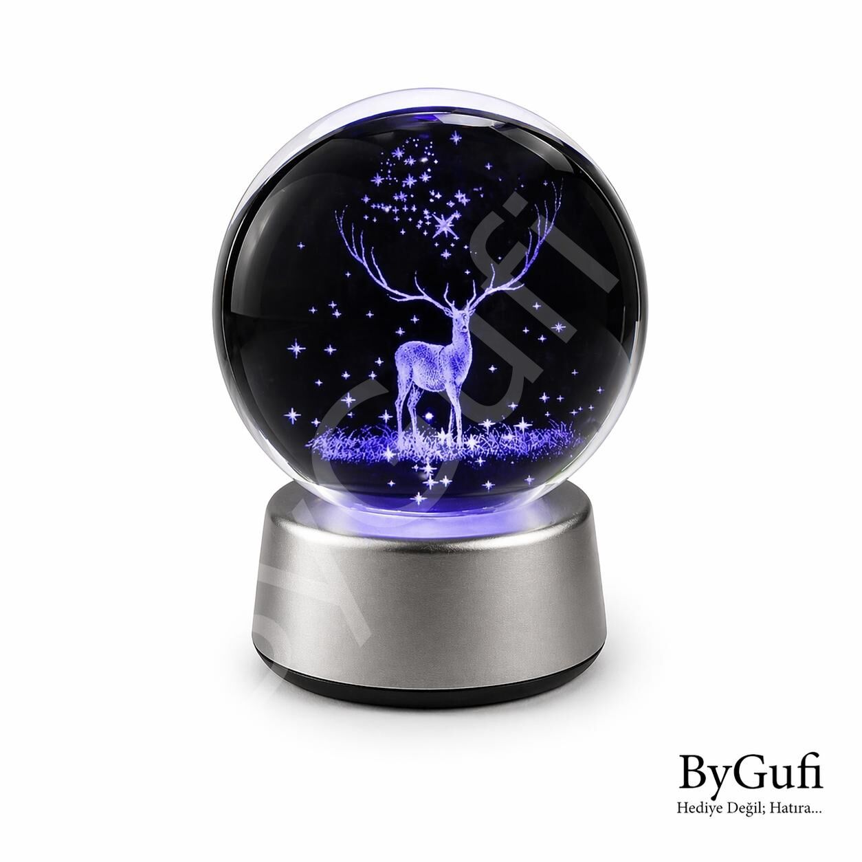 ByGufi Kişiye Özel Hediyelik Cam Küre Geyik