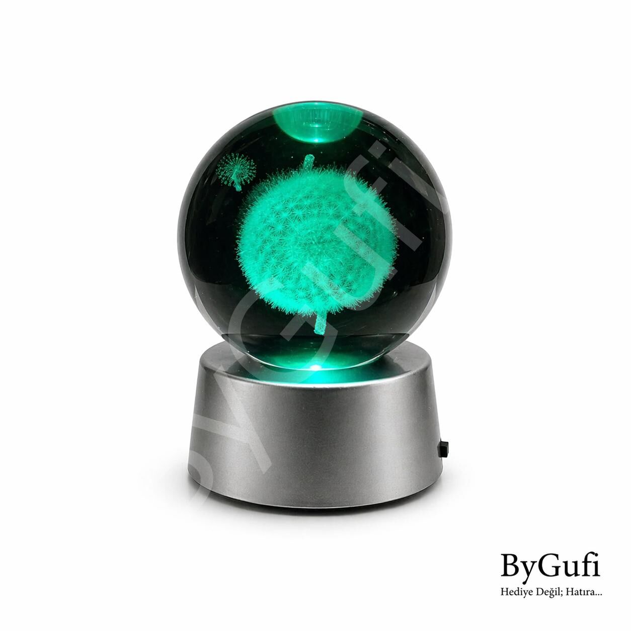 ByGufi Kişiye Özel Hediyelik Cam Küre Karahindiba