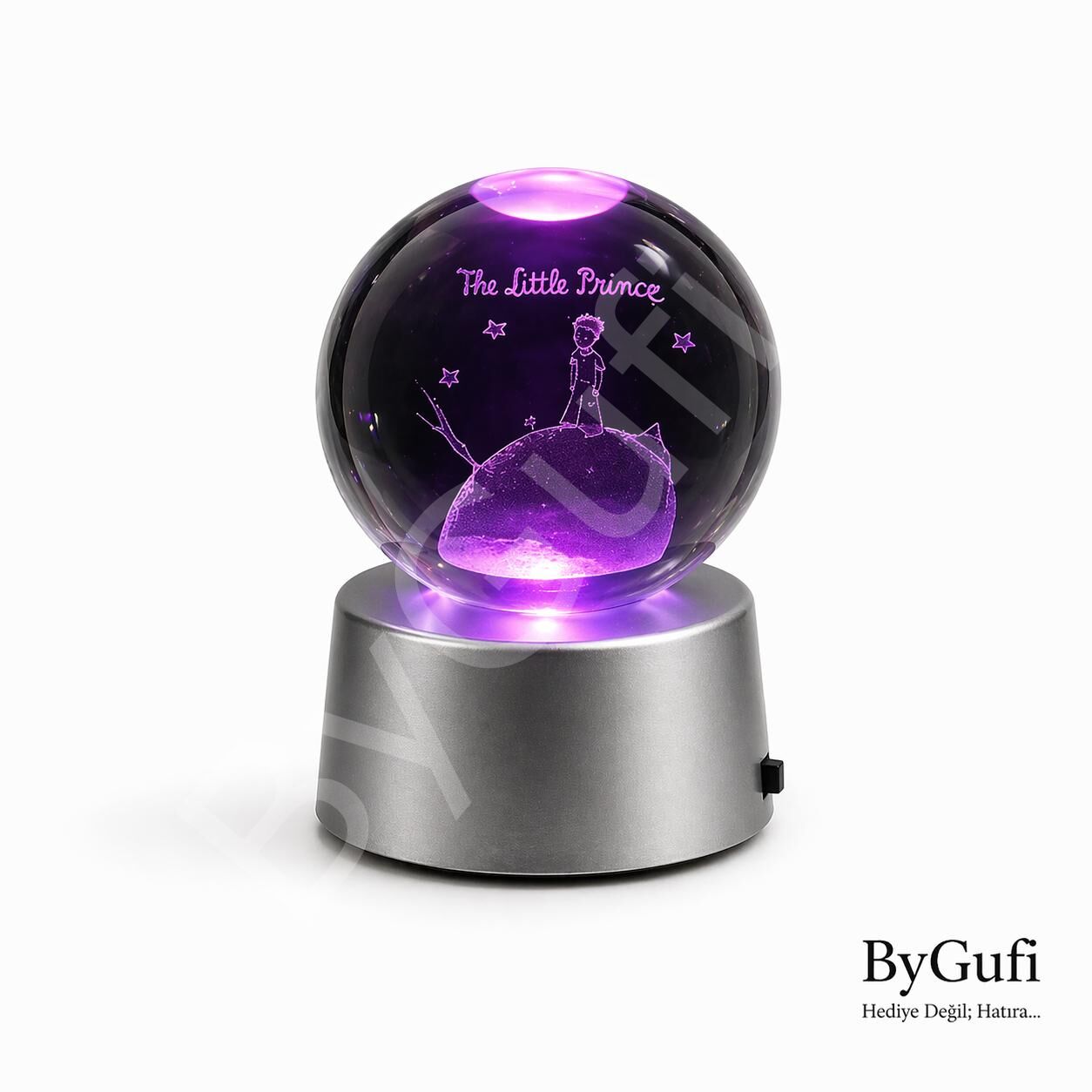 ByGufi Kişiye Özel Hediyelik Cam Küre Küçük Prens