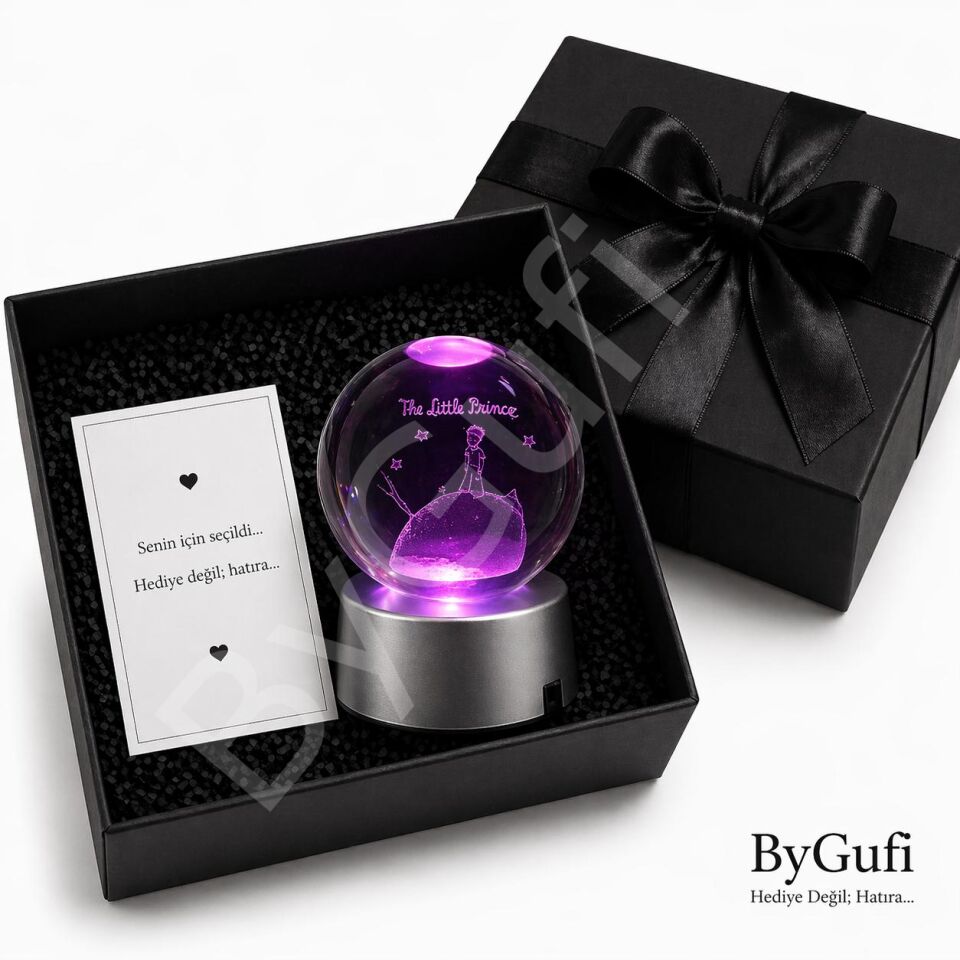 ByGufi Kişiye Özel Hediyelik Cam Küre Küçük Prens