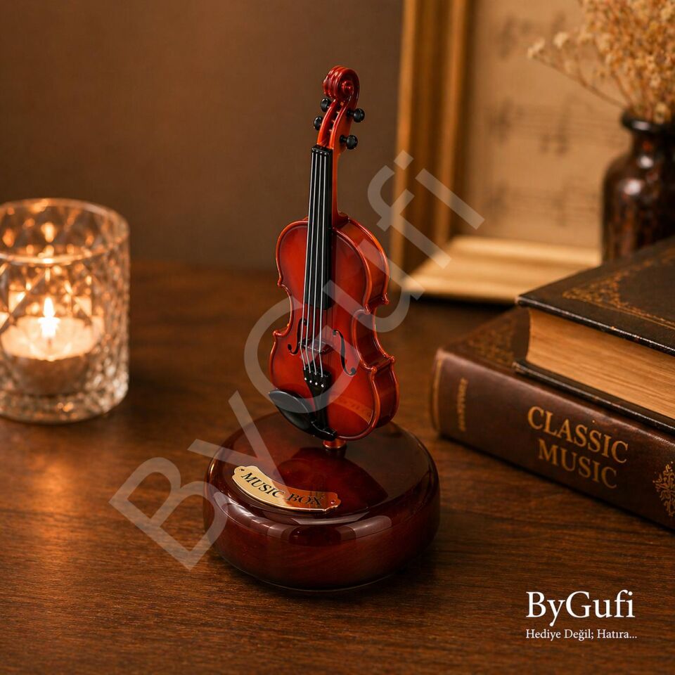 ByGufi Kişiye Özel Hediye Keman Müzik Kutusu