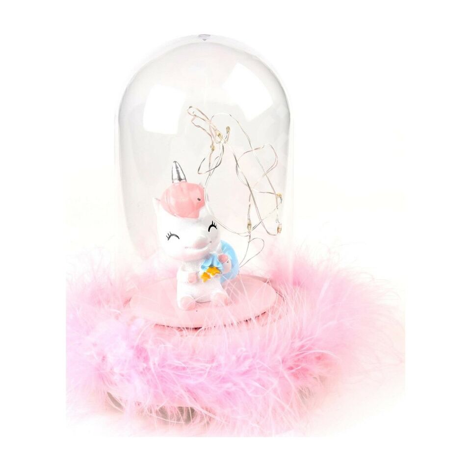 ByGufi Hediyelik Pembiş Unicorn Işıklı Fanus