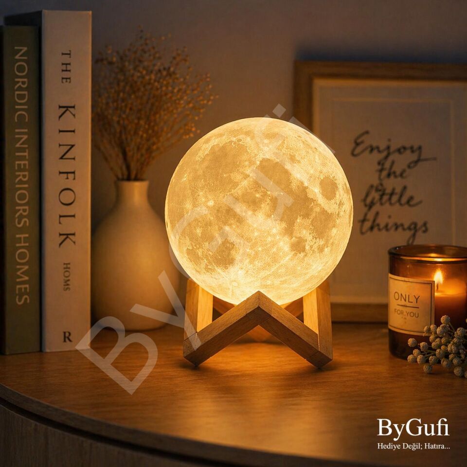 ByGufi 3D Ay Gece Lambası Hediyelik