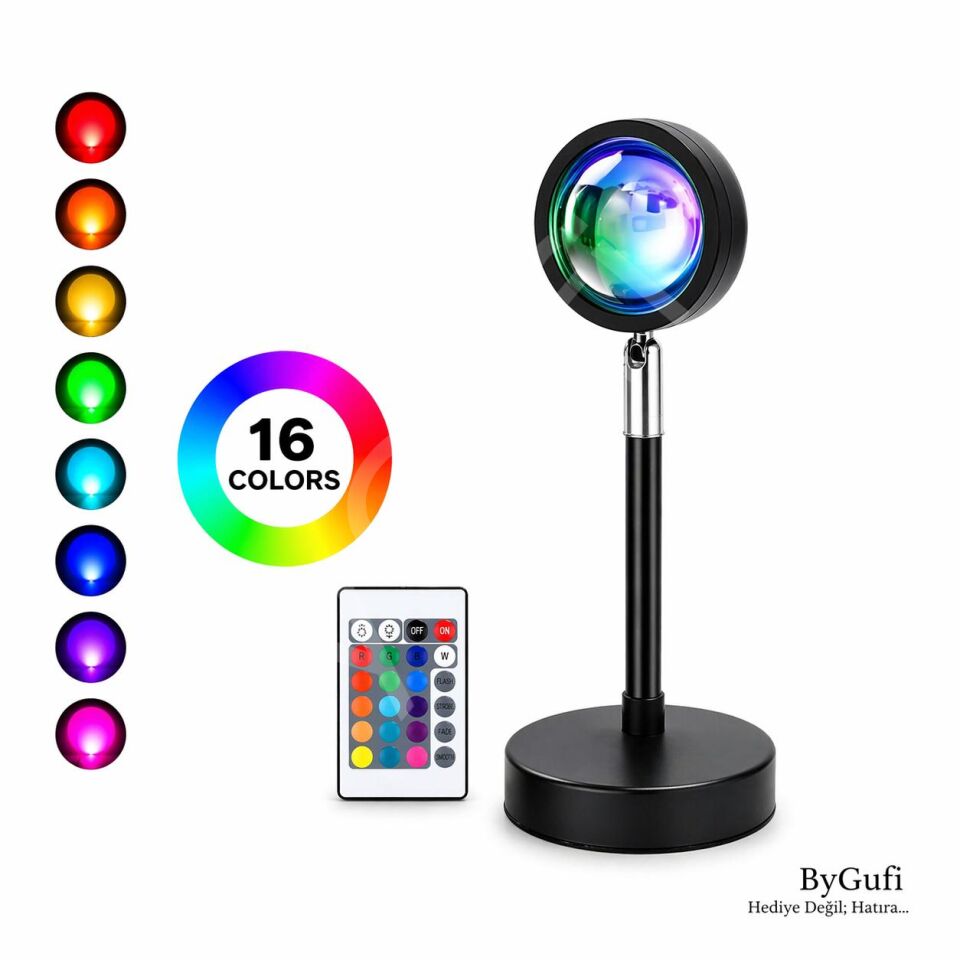 ByGufi Hediyelik Gün Batımı Projektör Lamba