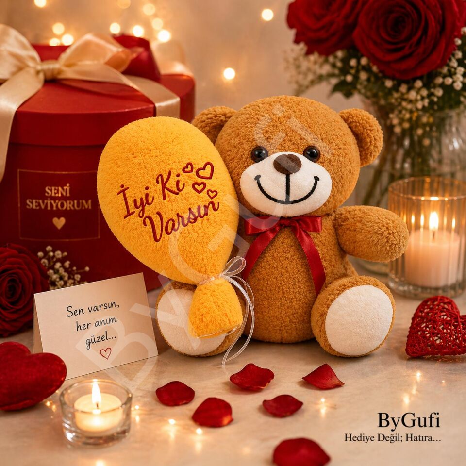 ByGufi Hediyelik İyi ki Varsın Peluş Ayıcık