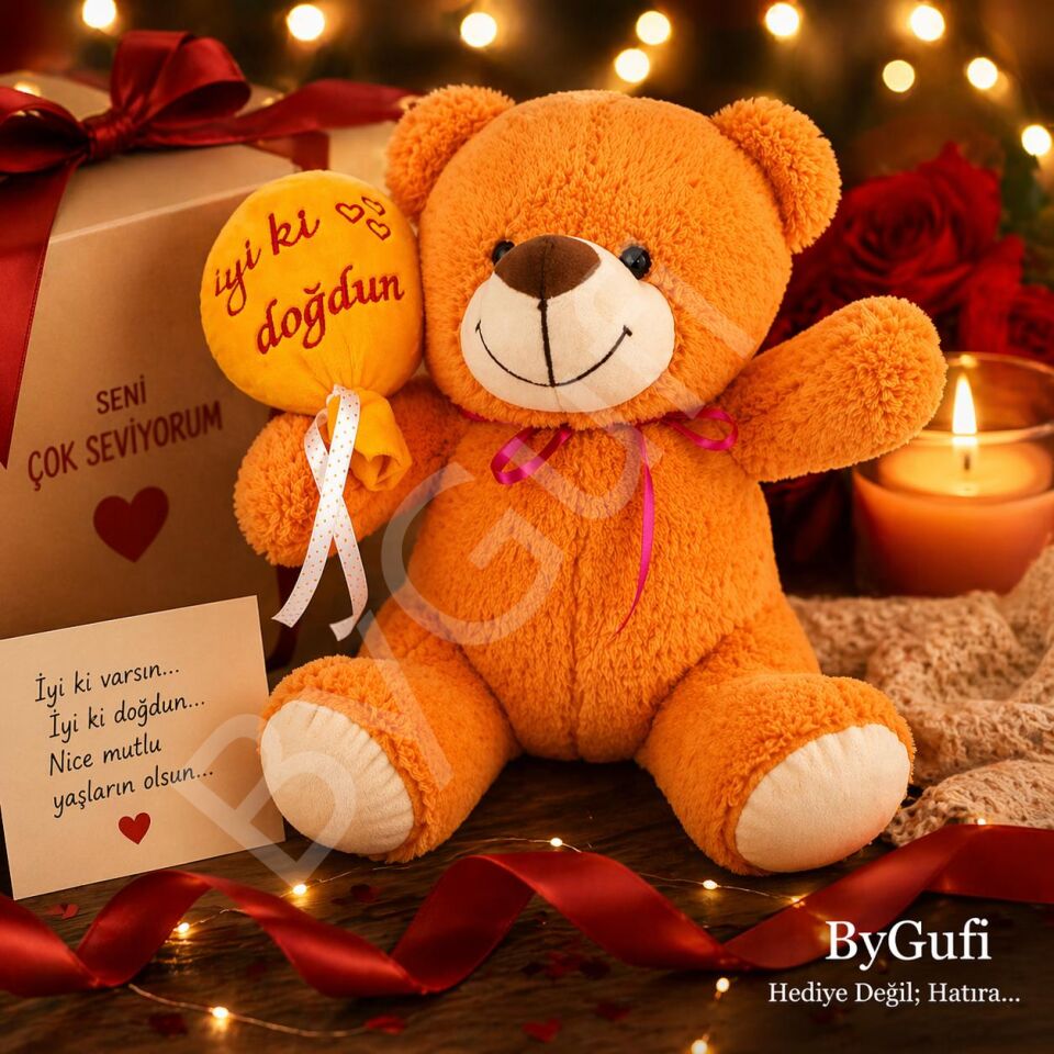 ByGufi Hediyelik İyi Ki Doğdun Peluş Ayıcık Hediye