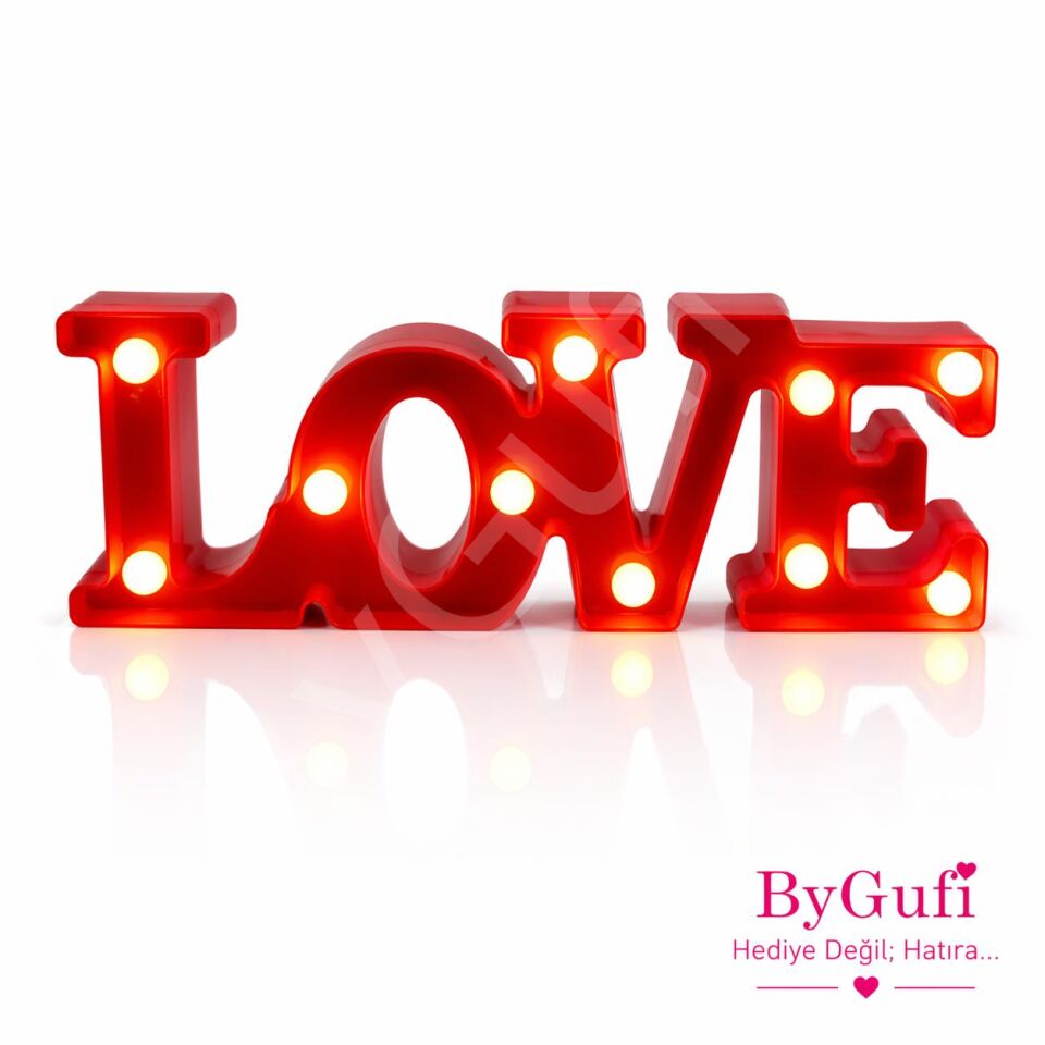 ByGufi Hediyelik Love Işıklı Dekoratif Led Lamba