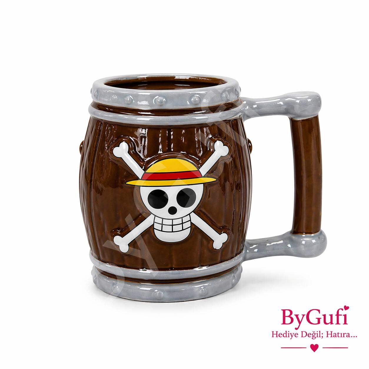 ByGufi One Piece İskelet Fıçı 3D Hediye Kupa