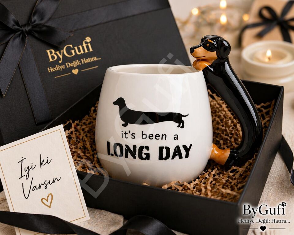 ByGufi Dachshund Sevimli Köpek Tasarımlı Hediyelik Kupa