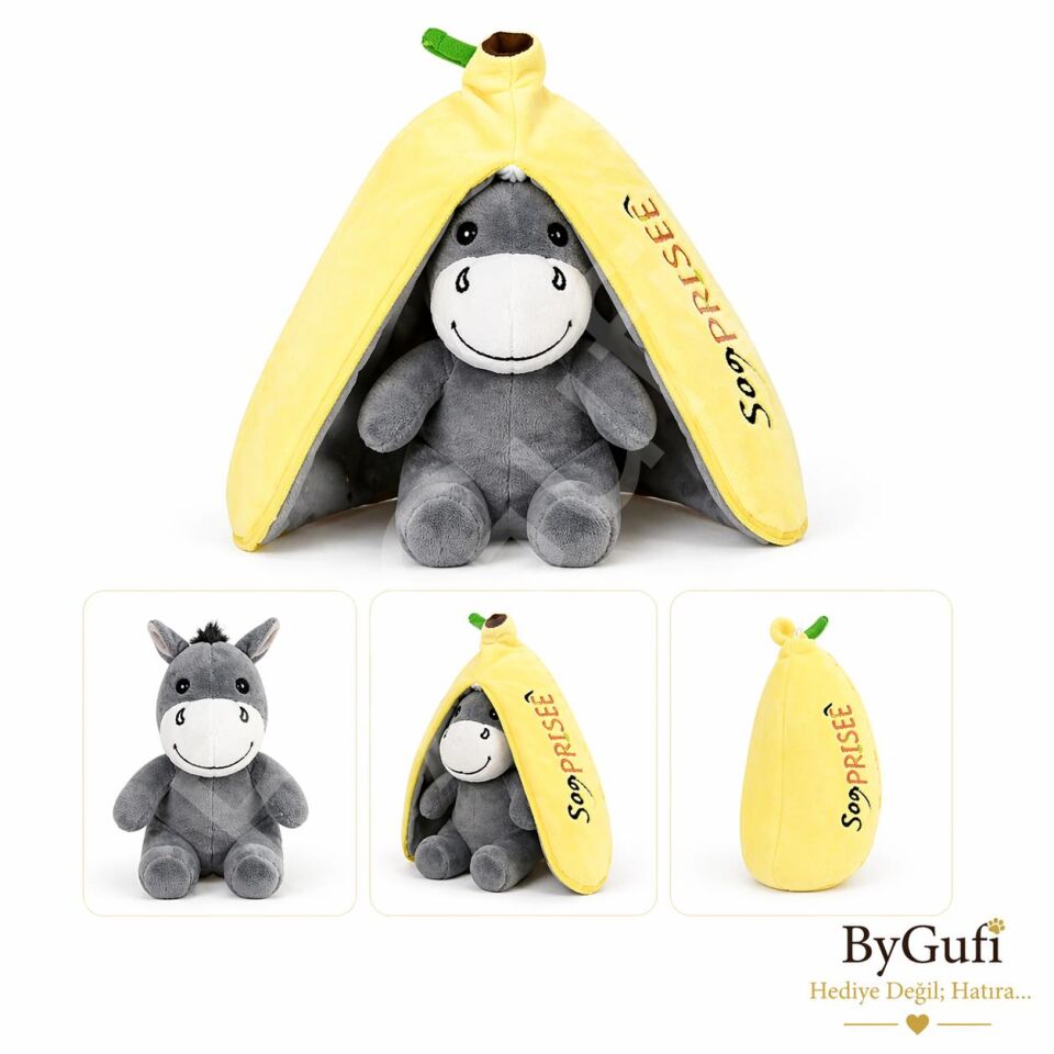 ByGufi Sevgiliye Hediye Muz Eşek Peluş