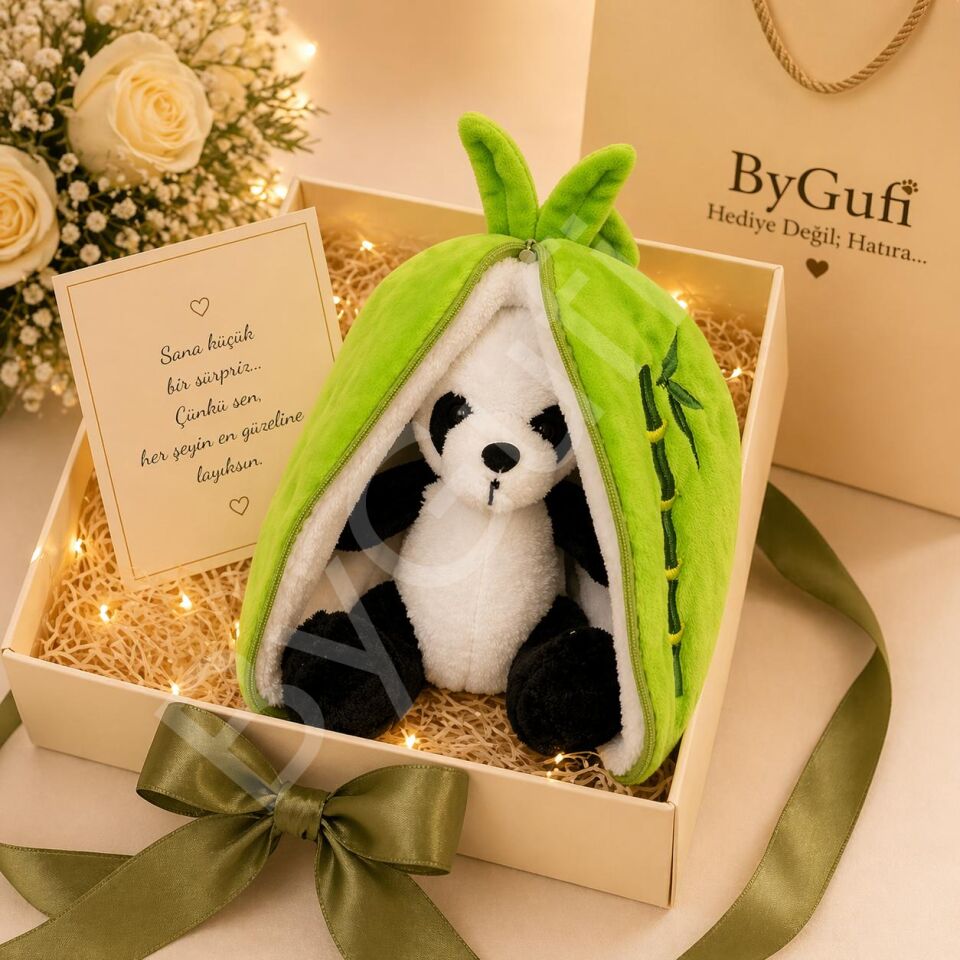 ByGufi Sevgiliye Hediye Bambu Panda Peluş