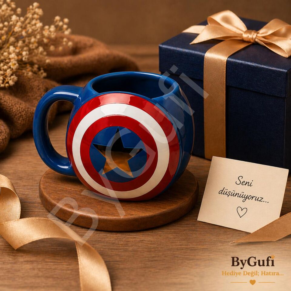 ByGufi Hediyelik Captain America Kalkan Kupa
