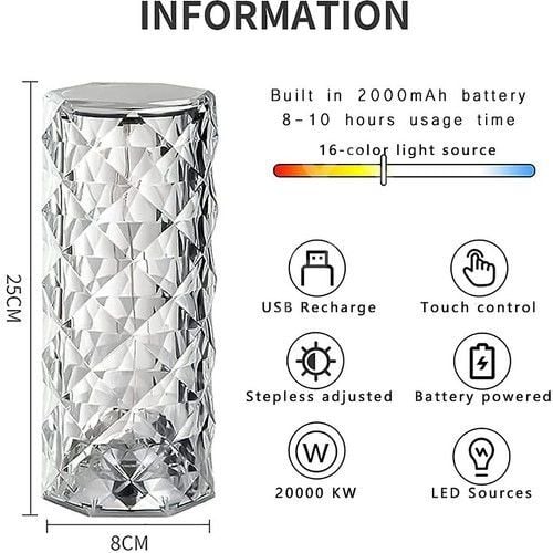 ByGufi Kişiye Özel Hediye Kristal Led Lamba