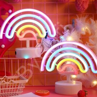 ByGufi Gökkuşağı Neon Gece Lambası Hediyelik