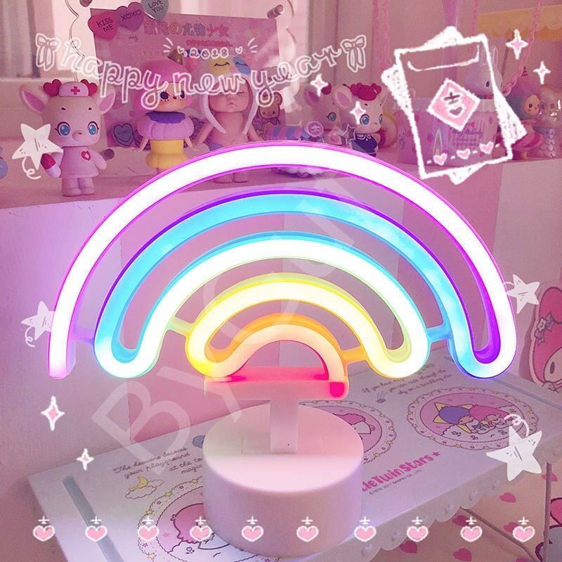 ByGufi Gökkuşağı Neon Gece Lambası Hediyelik