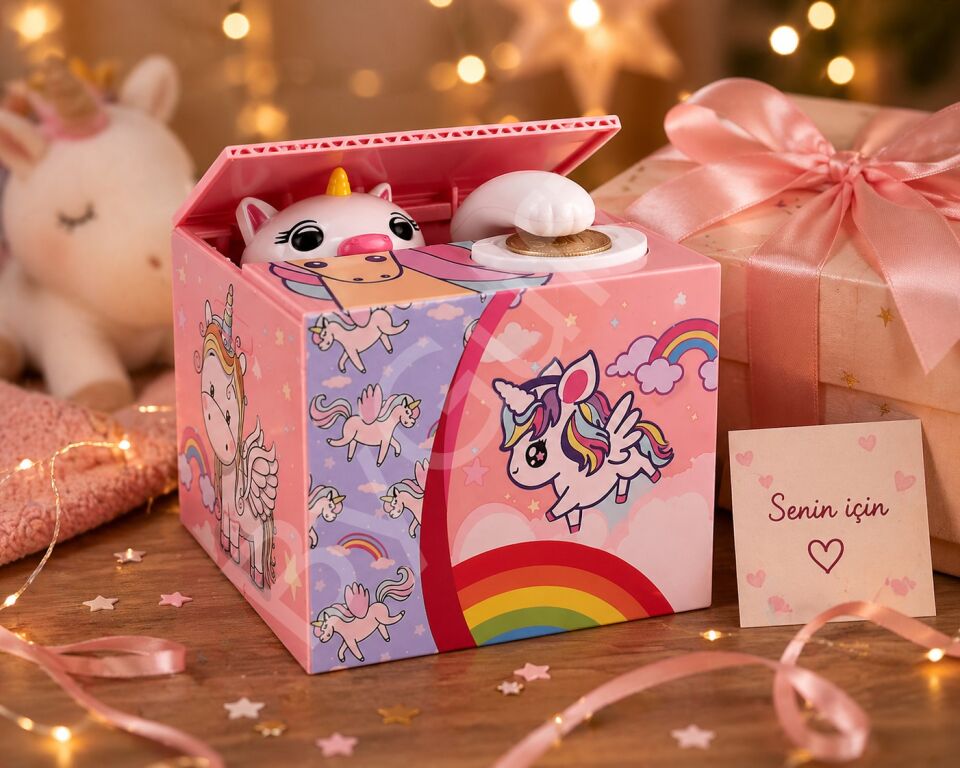 ByGufi Hediyelik Unicorn Sevimli Hırsız Kumbara