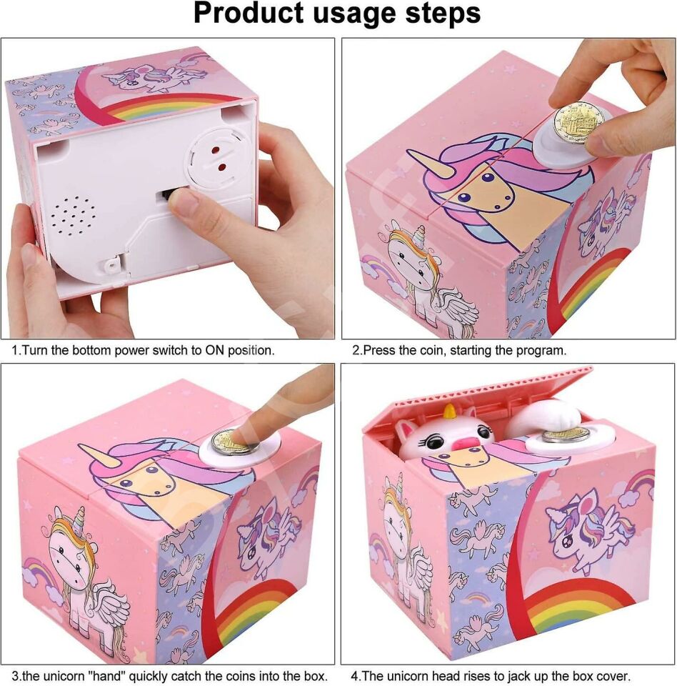 ByGufi Hediyelik Unicorn Sevimli Hırsız Kumbara