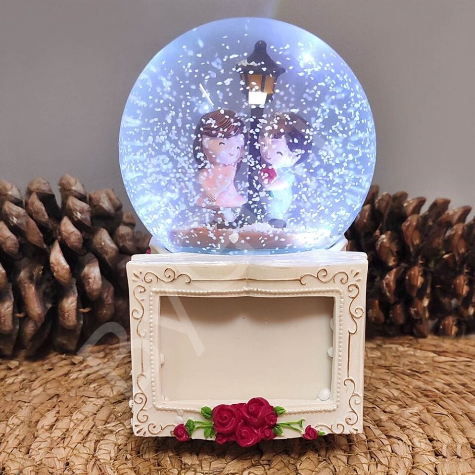 By Gufi Kişiye Özel Hediyelik Foto Çerçeveli Kar Küresi