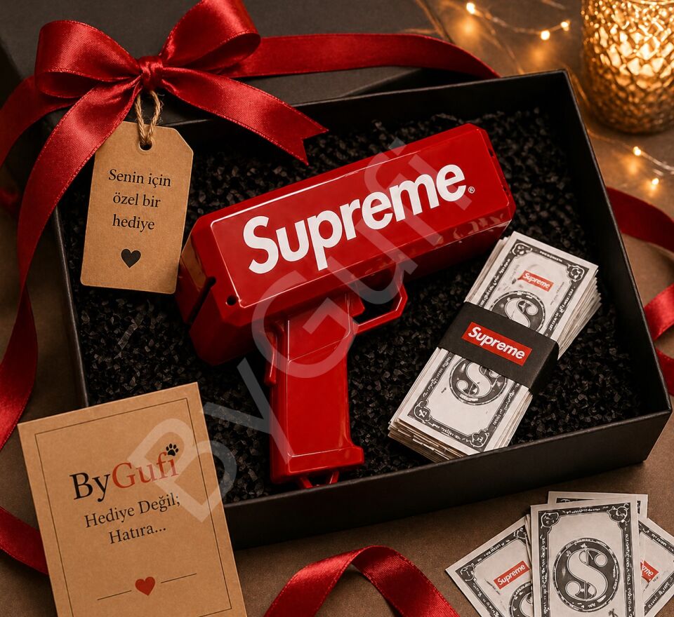 ByGufi Hediyelik Supreme Gun Para Saçma Tabancası