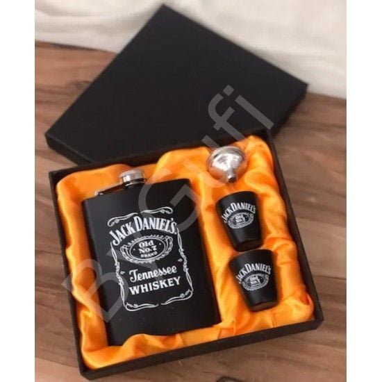 ByGufi Kişiye Özel Hediye Jack Daniels Matara Seti