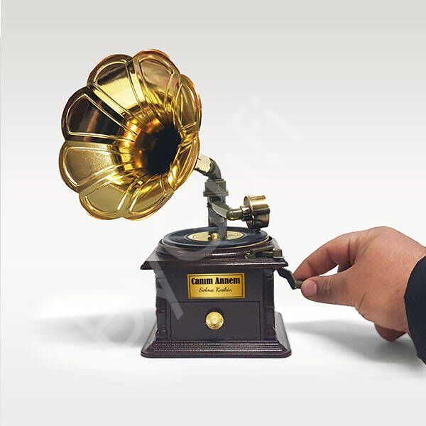 ByGufi Kişiye Özel Hediyelik Gramofon Müzik Kutusu