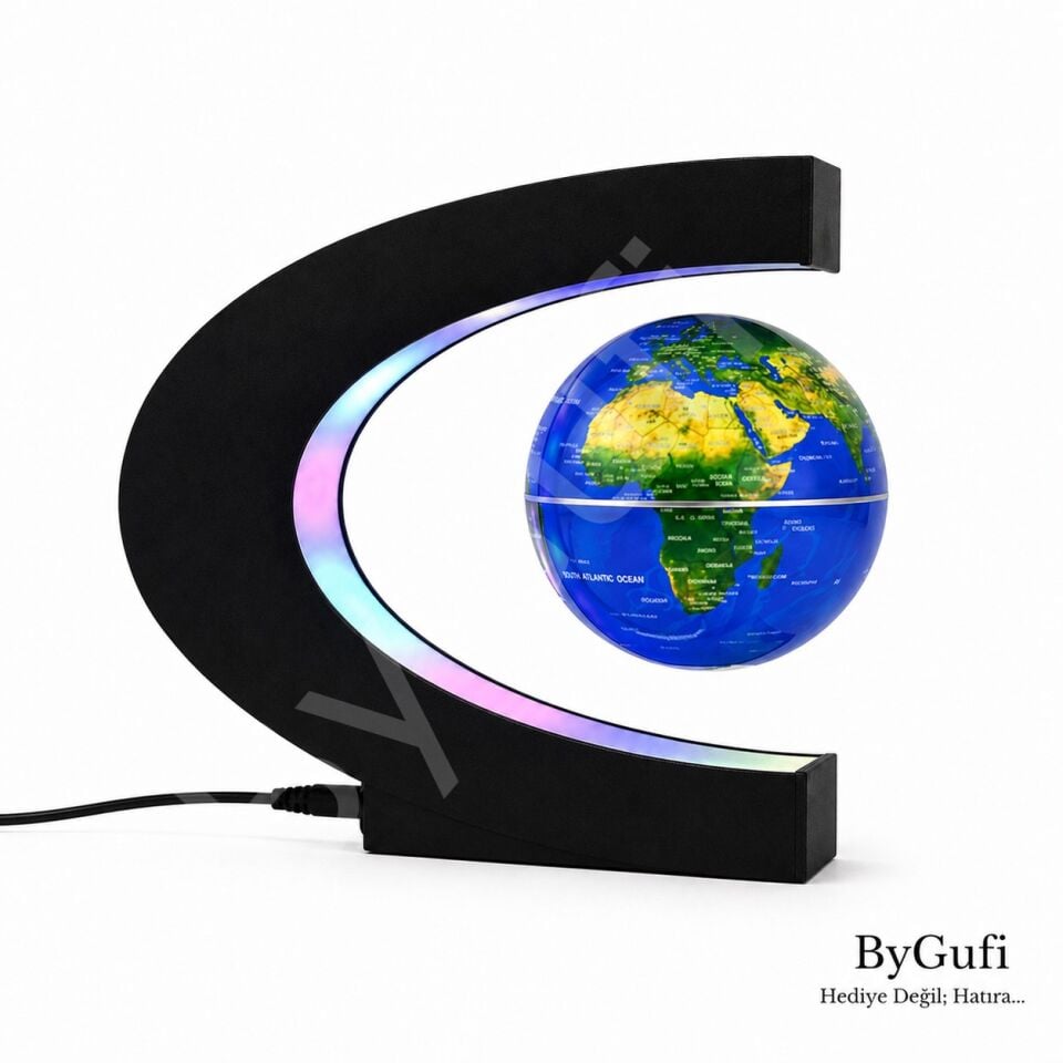 ByGufi Kişiye Özel Hediyelik Manyetik Dönen Dünya